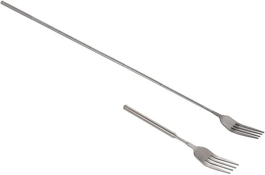 Extendable Table Fruit Dessert Fork, Extendable Barbecue Table Fruit Dessert Fork, Telescopic Fork, Durable Stainless Steel Cutlery 8.7 to 25.4 inches