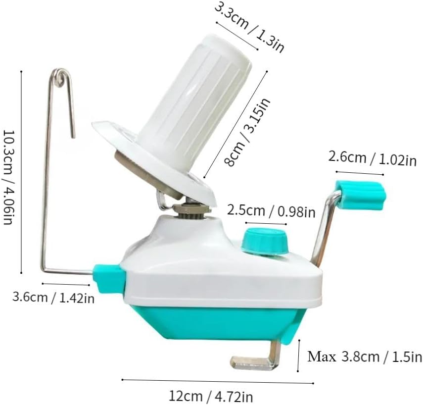 Ayasee Yarn Ball Winder Hand Operated Winding Wool Winder Machine Yarn String Ball Winder, Convenient Ball Winder for Yarn Tabletop Clamp, Green, with 1 Scissors