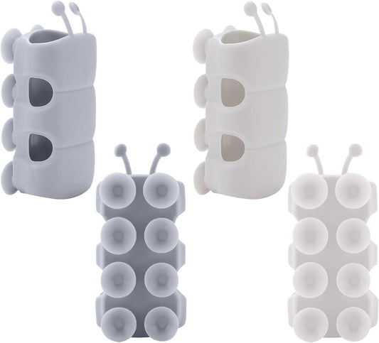 4 Pcs Silicone Shower Head Holder, Universal Relocatable Shower Head Suction Cup Holder, Wall Mount Adjustable Shower Holder for Bathroom Non Drilling