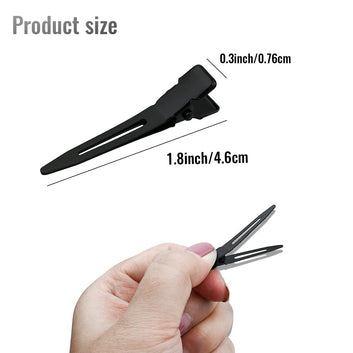 Tenalleys 50 Pcs 1.77Inch Black Metal Duck Bill Hair Clips for Women, Hair Coloring, Bows DIY, Hair Extensions, Salon