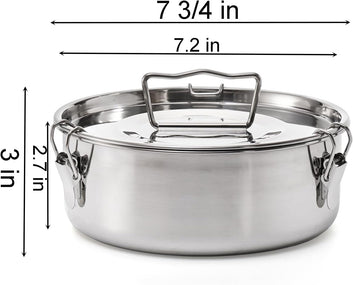 Okllen 18/8 Stainless Steel Flan Mold, 65 Oz Flan Pan with Lid and Handle, Flanera Flan Maker Mold Compatible with 6 Quart Instant Pot
