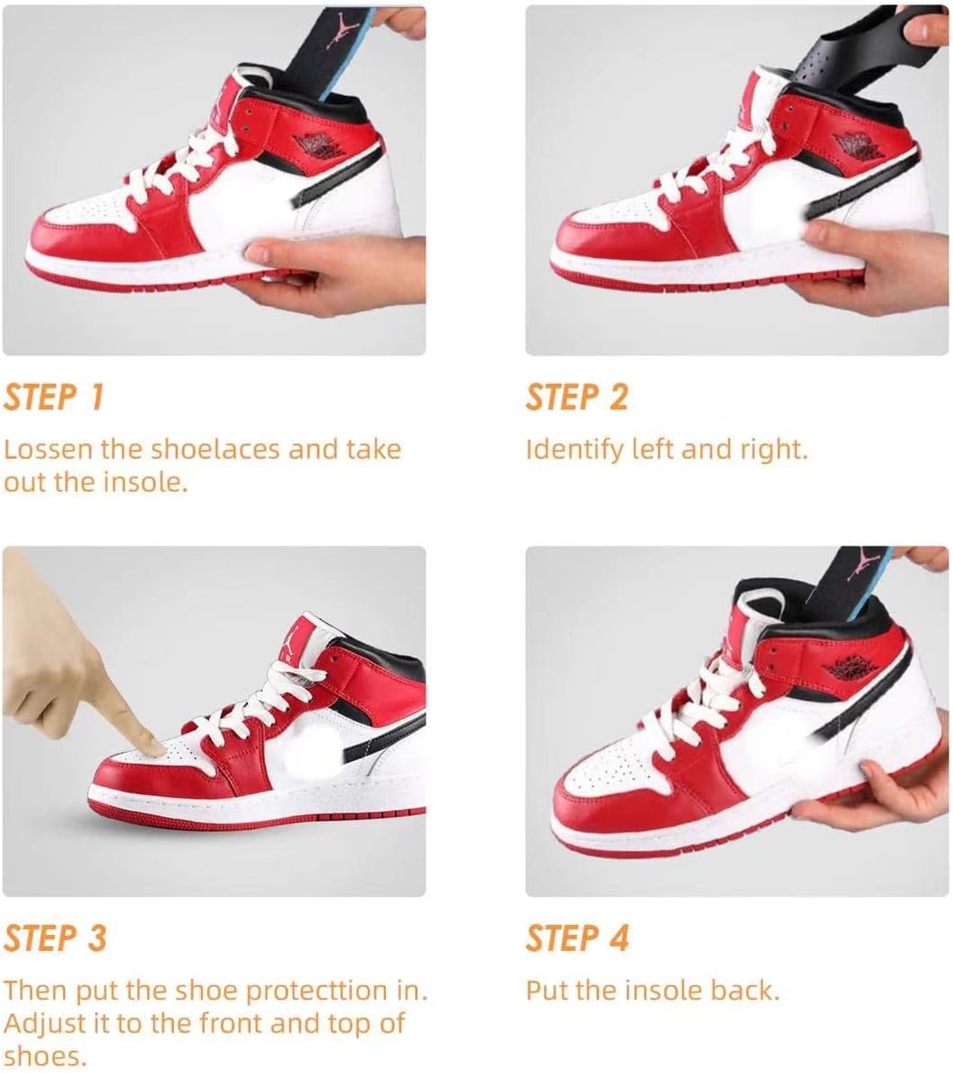 8 pairs Shoe Toe Crease Protector for Sneaker, Anti-Wrinkle Shoes Crease Protector Prevent Shoes Crease（7-13）