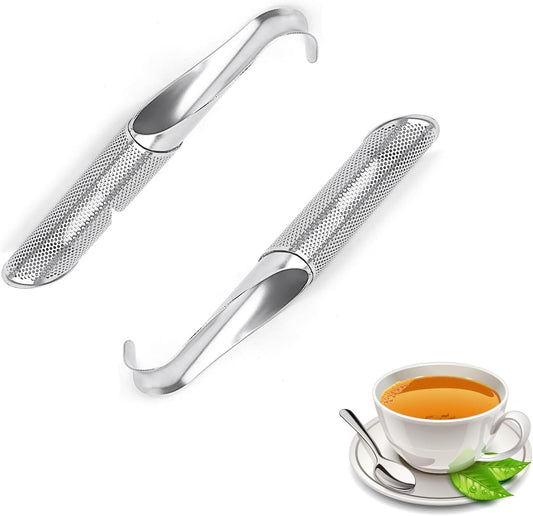 2 Pack Stainless Steel Tea Infuser for Loose Leaf Tea, Extra Fine Mesh Tea Strainer with Long Handle, Tea Diffuser for Tea, Coffee, Spices, Seasonings, and Herbal Infusions