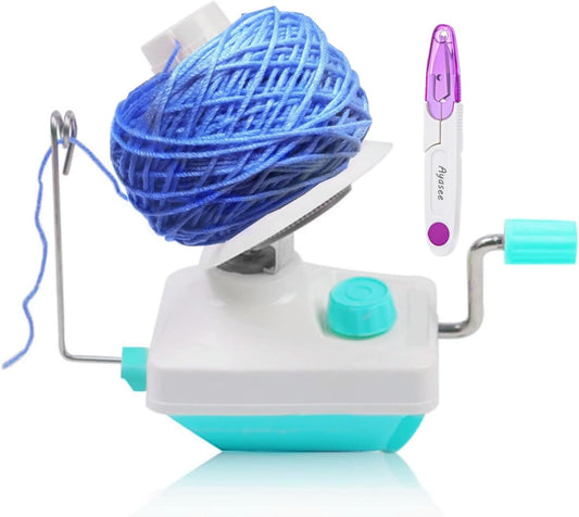 Ayasee Yarn Ball Winder Hand Operated Winding Wool Winder Machine Yarn String Ball Winder, Convenient Ball Winder for Yarn Tabletop Clamp, Green, with 1 Scissors