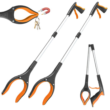 32" Grabber Reacher Tool, 1-Pack Foldable Reacher Grabber Pickup Tool with 360° Anti-Slip Rotating Jaw & Magnet, Mobility Aid Reaching Assist Tool for Trash Pick Up, Lightweight Grabber Tool