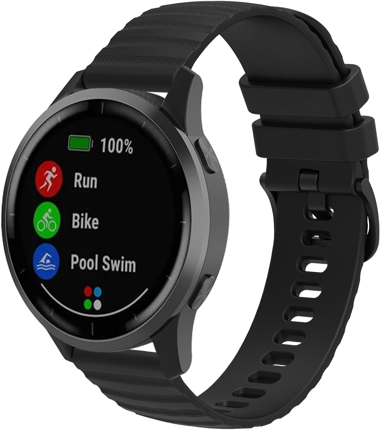 FanTEK Compatible with 18mm 20mm 22mm Watch Bands Quick Release Replacement Wristband, Silicone Sport Bands for Men Women