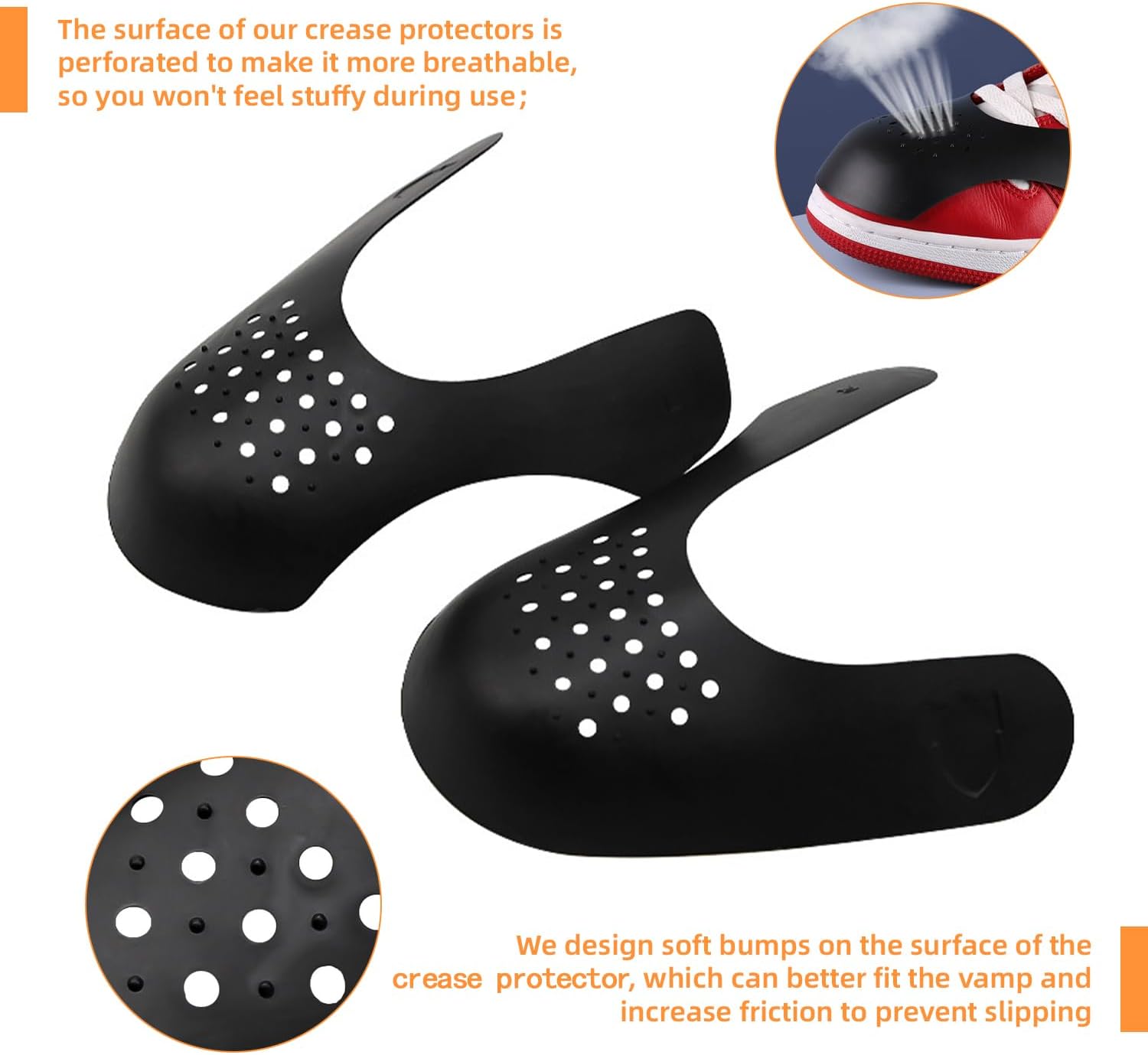 8 pairs Shoe Toe Crease Protector for Sneaker, Anti-Wrinkle Shoes Crease Protector Prevent Shoes Crease（7-13）