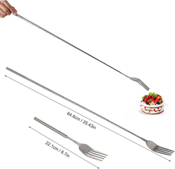 Extendable Table Fruit Dessert Fork, Extendable Barbecue Table Fruit Dessert Fork, Telescopic Fork, Durable Stainless Steel Cutlery 8.7 to 25.4 inches