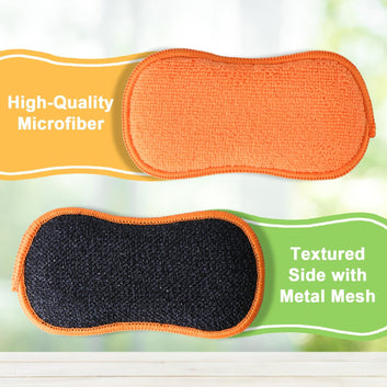 GLIMGLINT 12Pack Dish Sponges Kitchen, Non-Scratch Microfiber Sponges for Cleaning, Reusable Dish Sponge for Dishes, Pots and Pans (Multicolor)