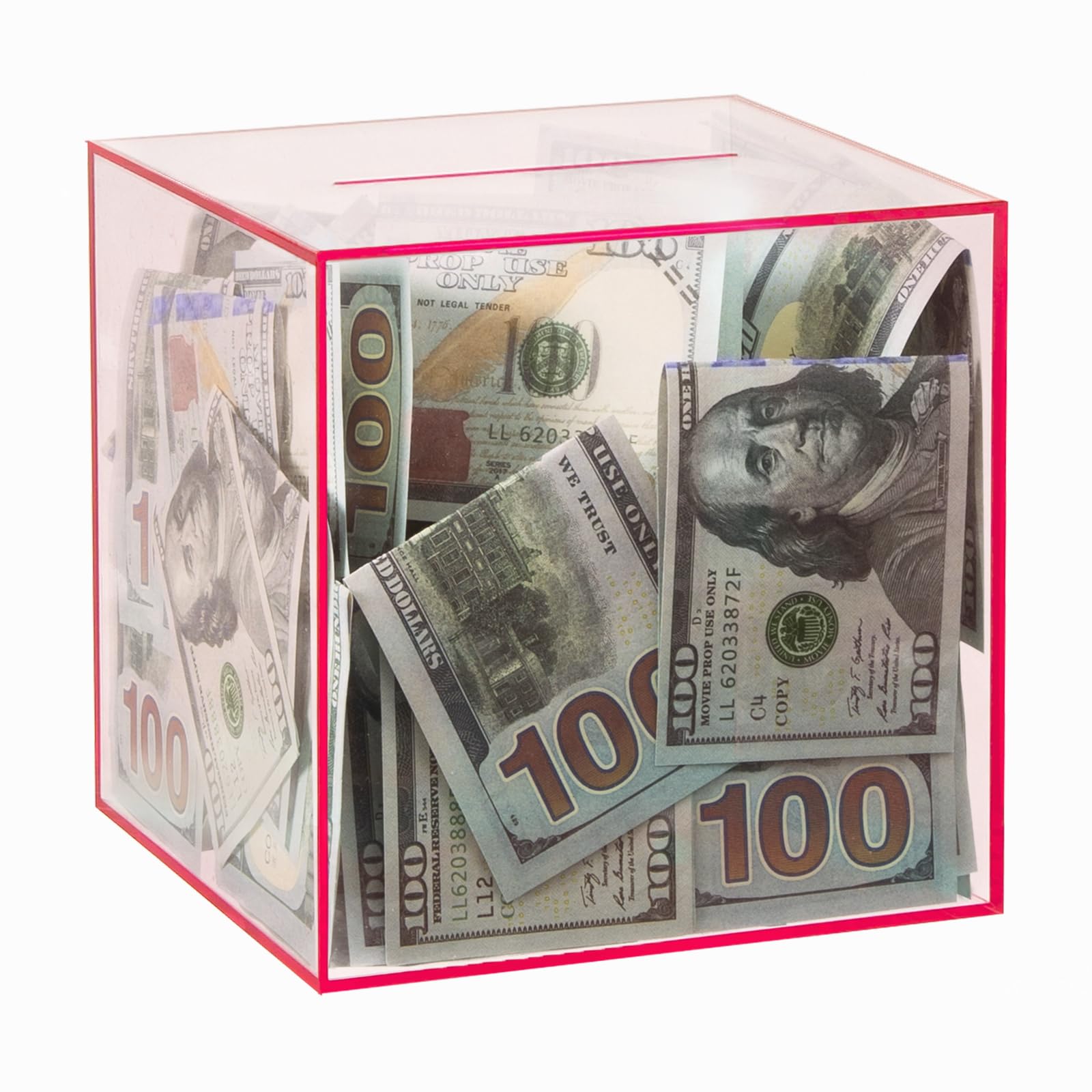 Clear Piggy Bank for Adults/Kids, Acrylic Unopenable Money Box for Cash Coin Saving, Must Break to Open, Money Saving Jar for Adults Boys Girls, Size 6" H x 4" Diameter