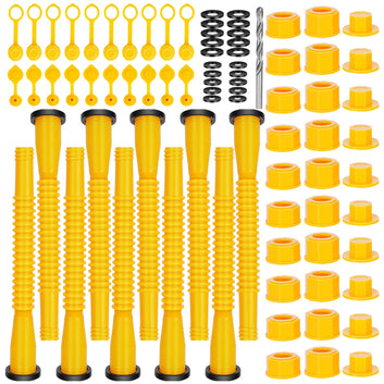 Godboy Gas Can Spout Replacement, Gas Can Nozzle, (5 Kit-Yellow) Flexible Pour Nozzle Suitable for Most 1/2/5/10 Gal Oil Cans, Fuel Can Spout Replacement