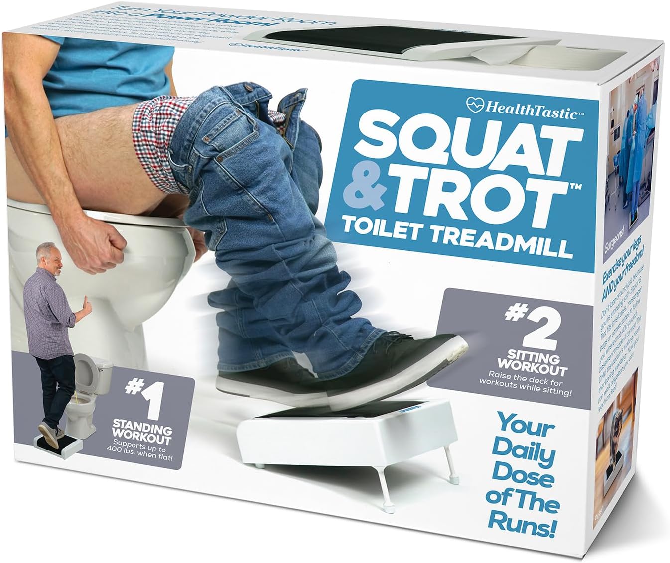 Prank-O Squat & Trot Prank Gift Box – Funny Empty Gag Gift Packaging for White Elephant, Christmas & Office Parties, Hilarious Joke Gift Box to Hide Real Presents for Friends & Fitness Lovers