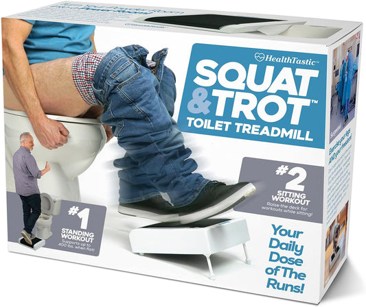 Prank-O Squat & Trot Prank Gift Box – Funny Empty Gag Gift Packaging for White Elephant, Christmas & Office Parties, Hilarious Joke Gift Box to Hide Real Presents for Friends & Fitness Lovers