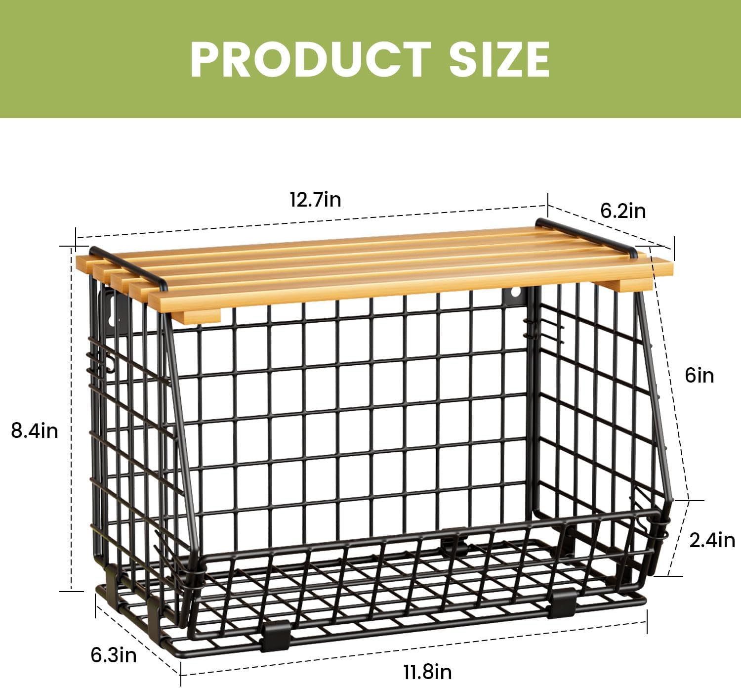 Wire Fruit Basket for Kitchen Storage: Hanging and Counter Basket for Vegetable Produce - Potato and Onion Storage for Pantry 3 Pack