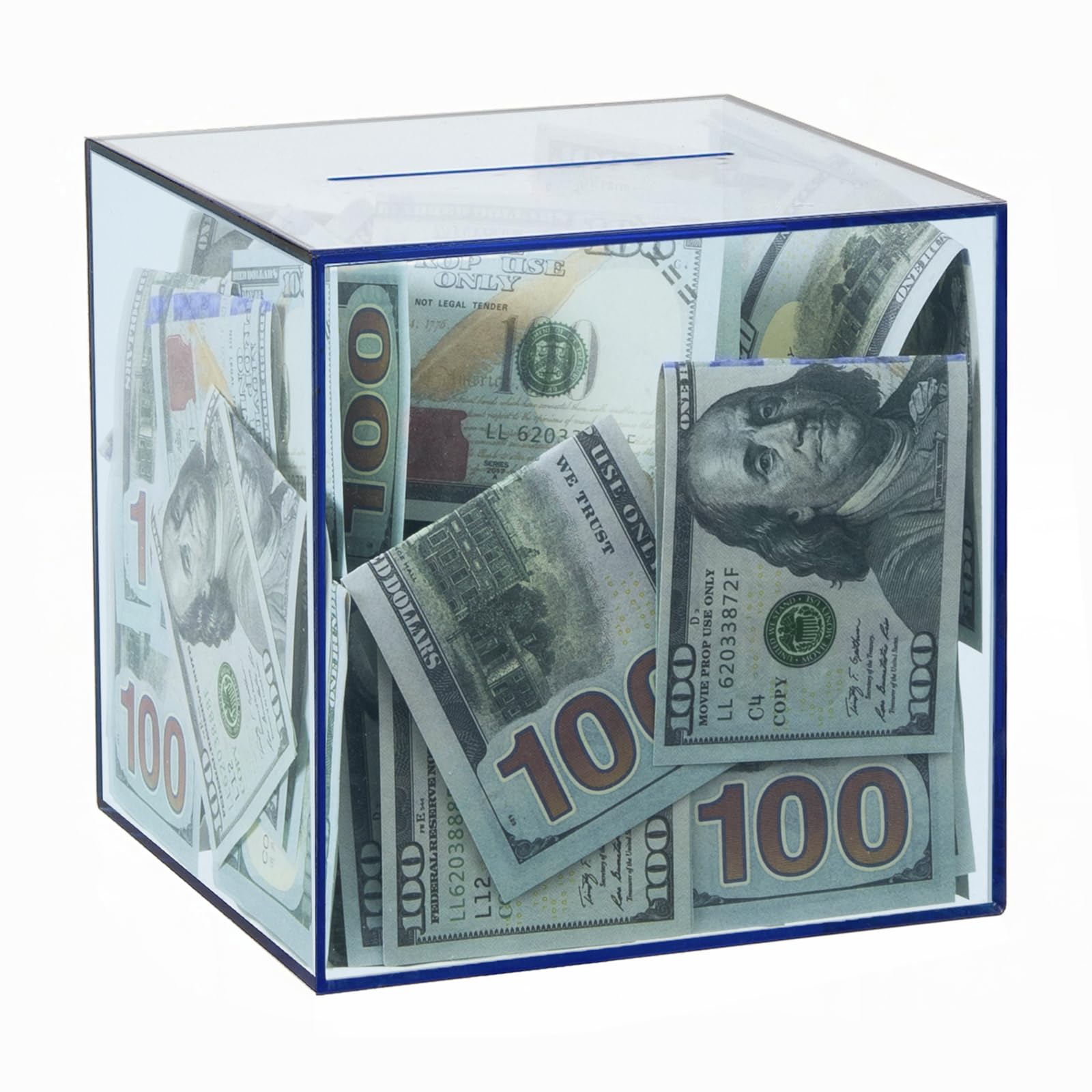Clear Piggy Bank for Adults/Kids, Acrylic Unopenable Money Box for Cash Coin Saving, Must Break to Open, Money Saving Jar for Adults Boys Girls, Size 6" H x 4" Diameter