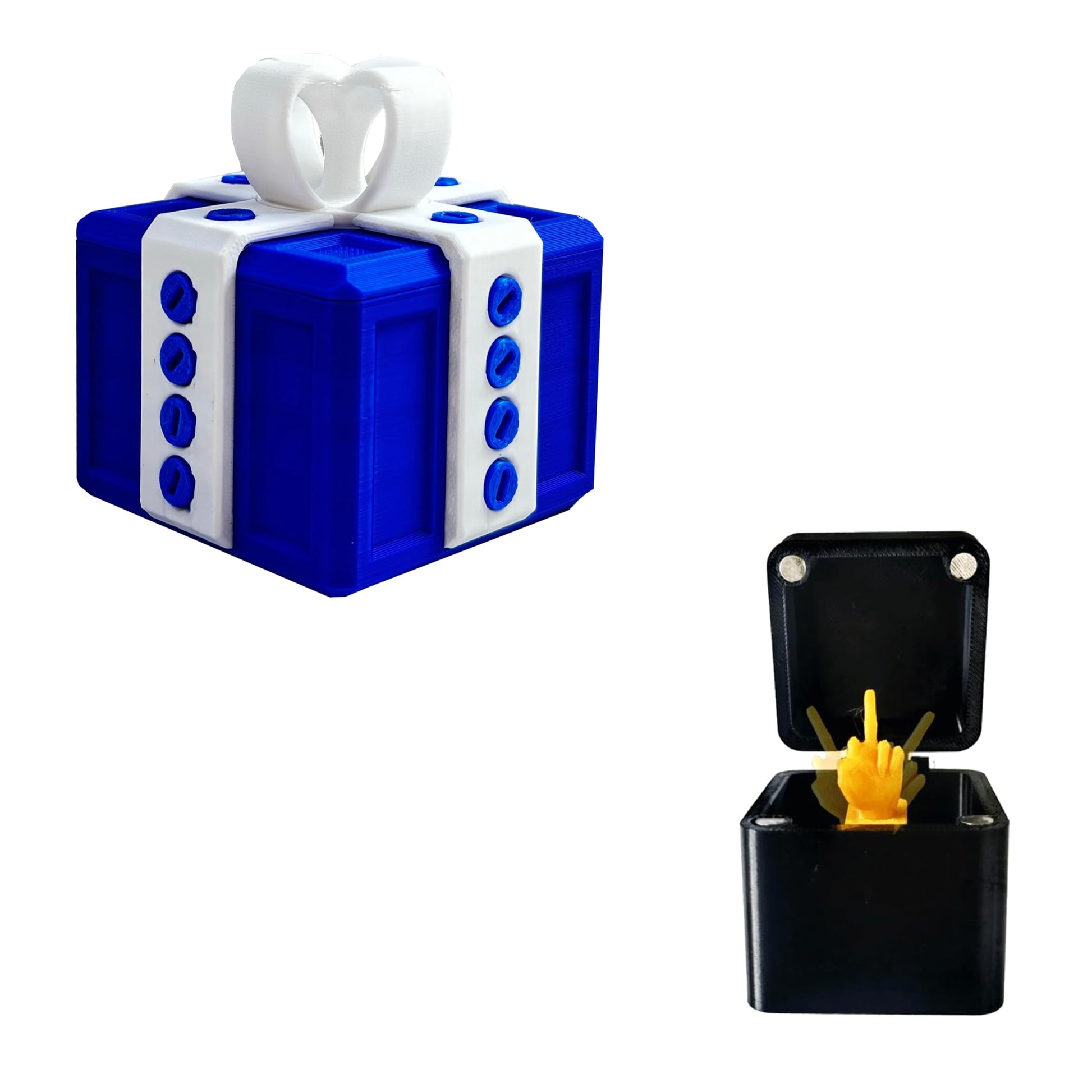 Middle Finger in a Box,Funny 3D Printed Gag Gifts for Adults, Prank Gift Box with Golden Middle Finger, Hilarious Surprise for Men, Perfect White Elephant Gift,Funny Christmas Ideas