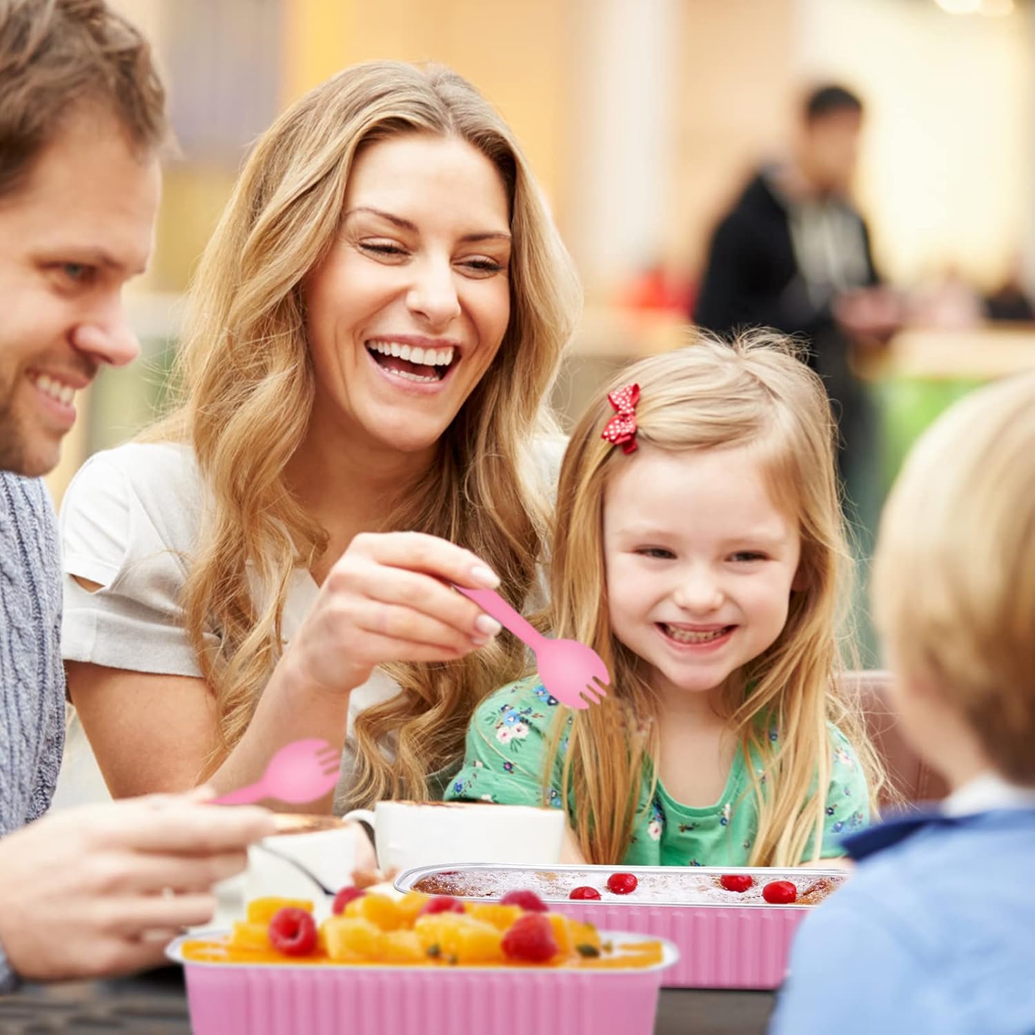 25Pack Pink Mini Cake Pans with Lids Mini Loaf Pans and Spoons and Stickers, 6.8Oz Aluminum Foil Pans Tins, Individual Dessert Cups Containers for Sales,Party,Picnics