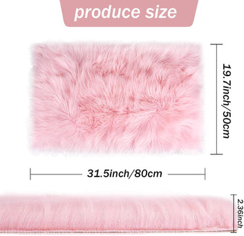 Faux Fur Rug - Faux Sheepskin Rug, Area Carpet Soft Fluffy Carpet 20 x 32 Inch,for Bedroom, Living Room, Nursery, Dorm, Playroom,Indoor Decor, Indoor Floor Rectangular