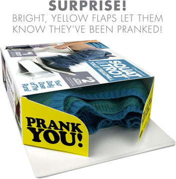 Prank-O Squat & Trot Prank Gift Box – Funny Empty Gag Gift Packaging for White Elephant, Christmas & Office Parties, Hilarious Joke Gift Box to Hide Real Presents for Friends & Fitness Lovers