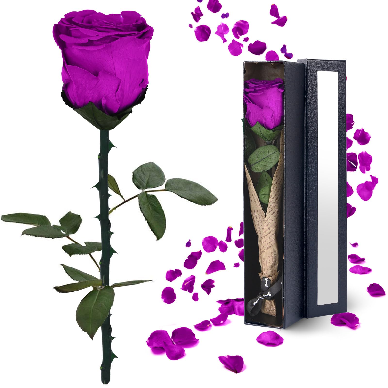 Black Preserved Flowers Gifts for Women: Roses for Birthday Wedding Gift for Girlfriend Wife Grandma Mom