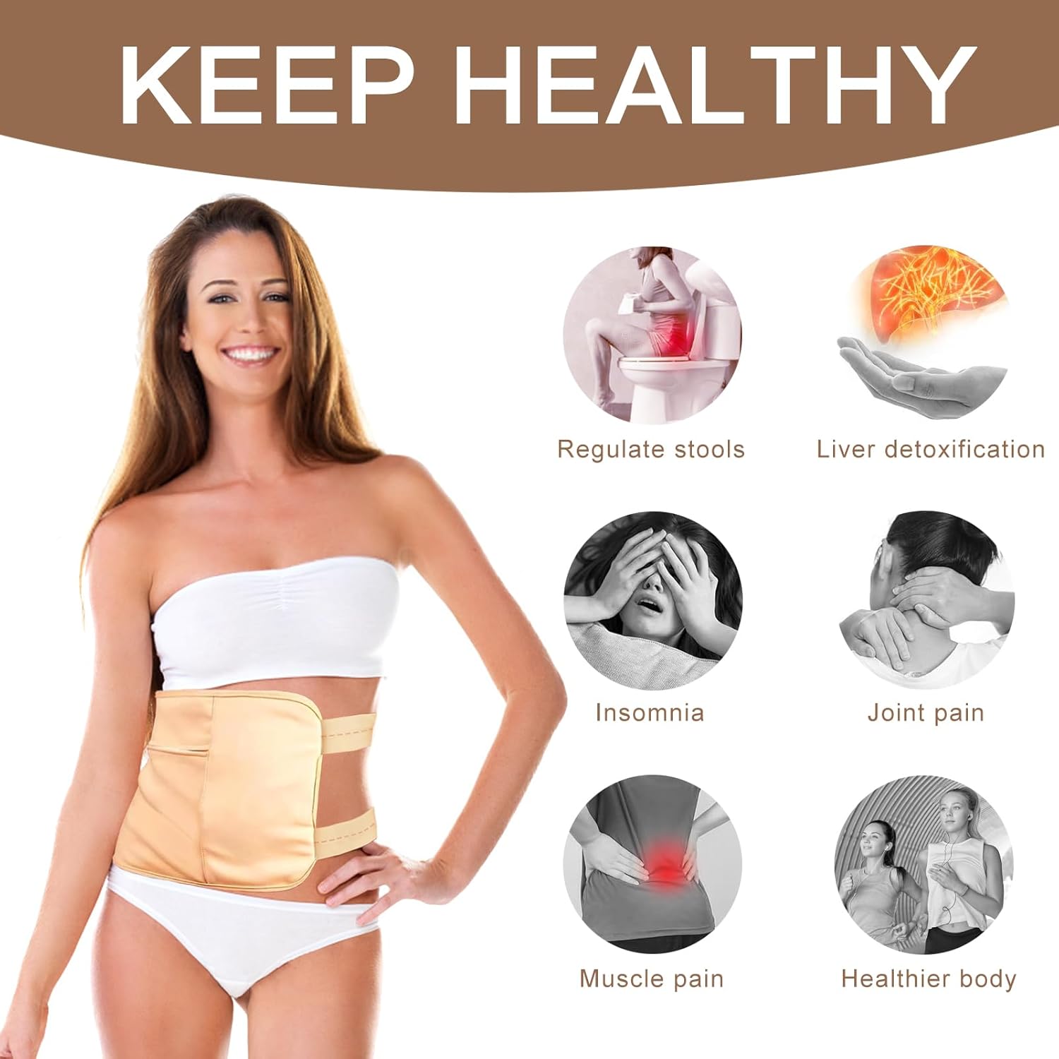 Castor Oil Pack Wrap,Castor Oil Wrap for Stomach, Liver Detox, Belly & Entire Body, Hot/Cold Compress Pads