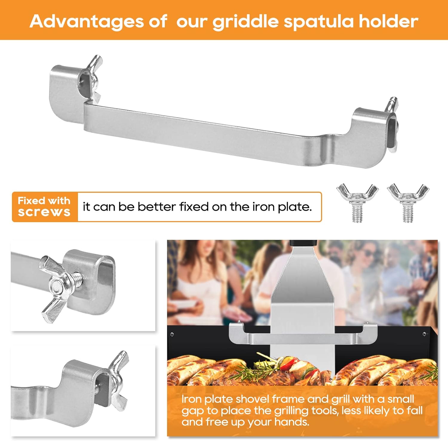2Pcs Griddle Spatula Holder, Suitable for Blackstone, Camp Chef, Royal Gourmet, Outdoor Grilling Essential Accessories, Griddle Tool Holder