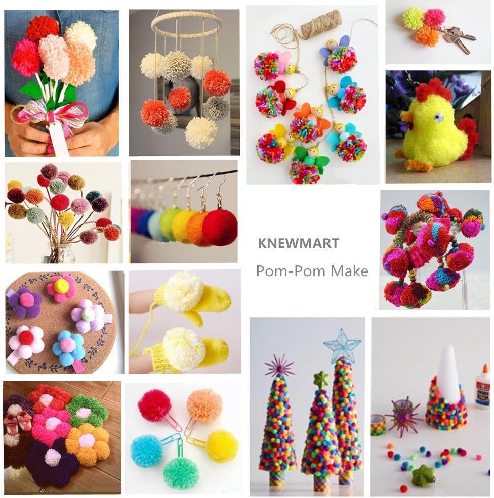 4 Sizes Pompom Pom-pom Maker for Fluff Ball Weaver Needle Craft DIY Wool Knitting Craft Tool Set Decoration by Knewmart