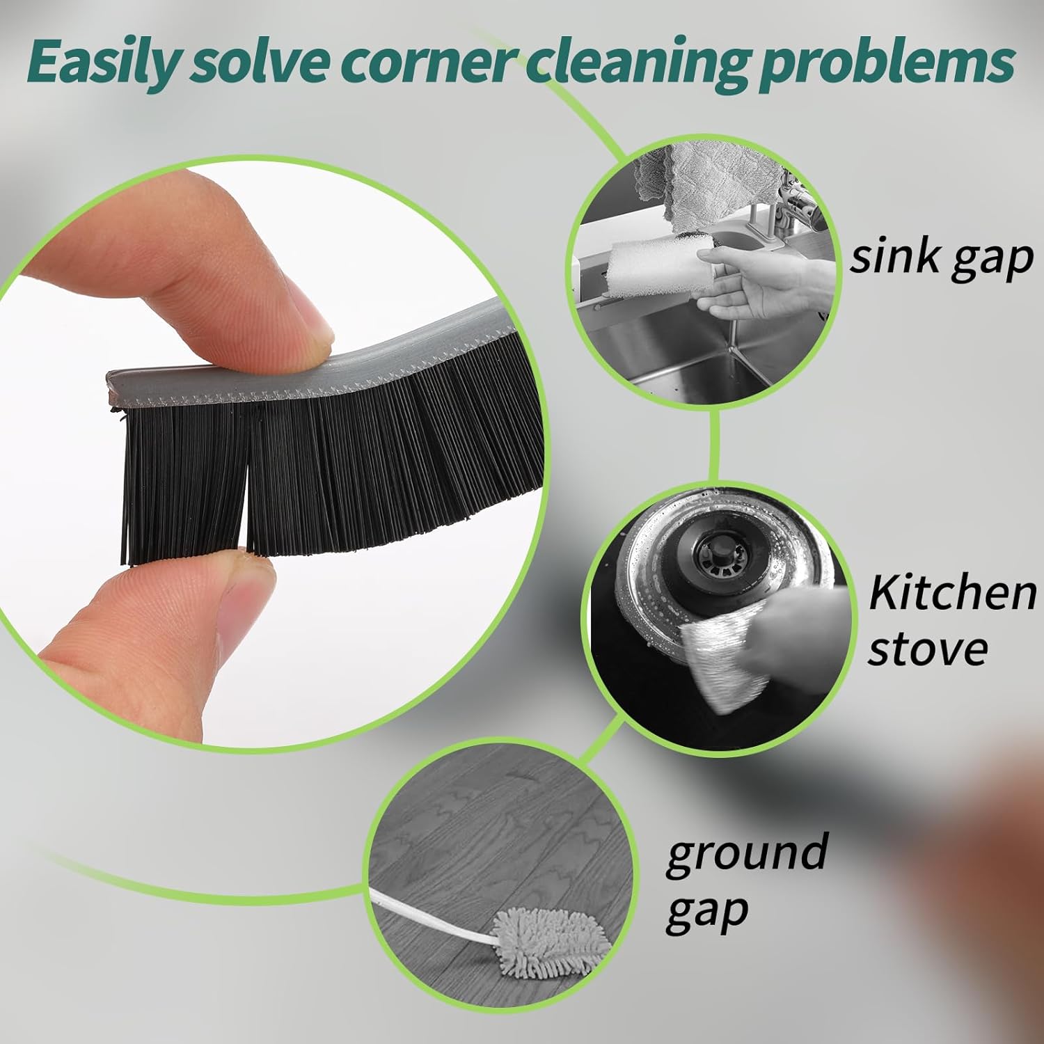 9 Pcs Crevice Cleaning Brush, Bathroom Gap Brush, Hand-held Groove Gap Cleaning Tools, Multifunctional Crevice Gap Small Cleaning Brush Tool, Shutter Door Window Track Kitchen Cleaning Brushes Kit