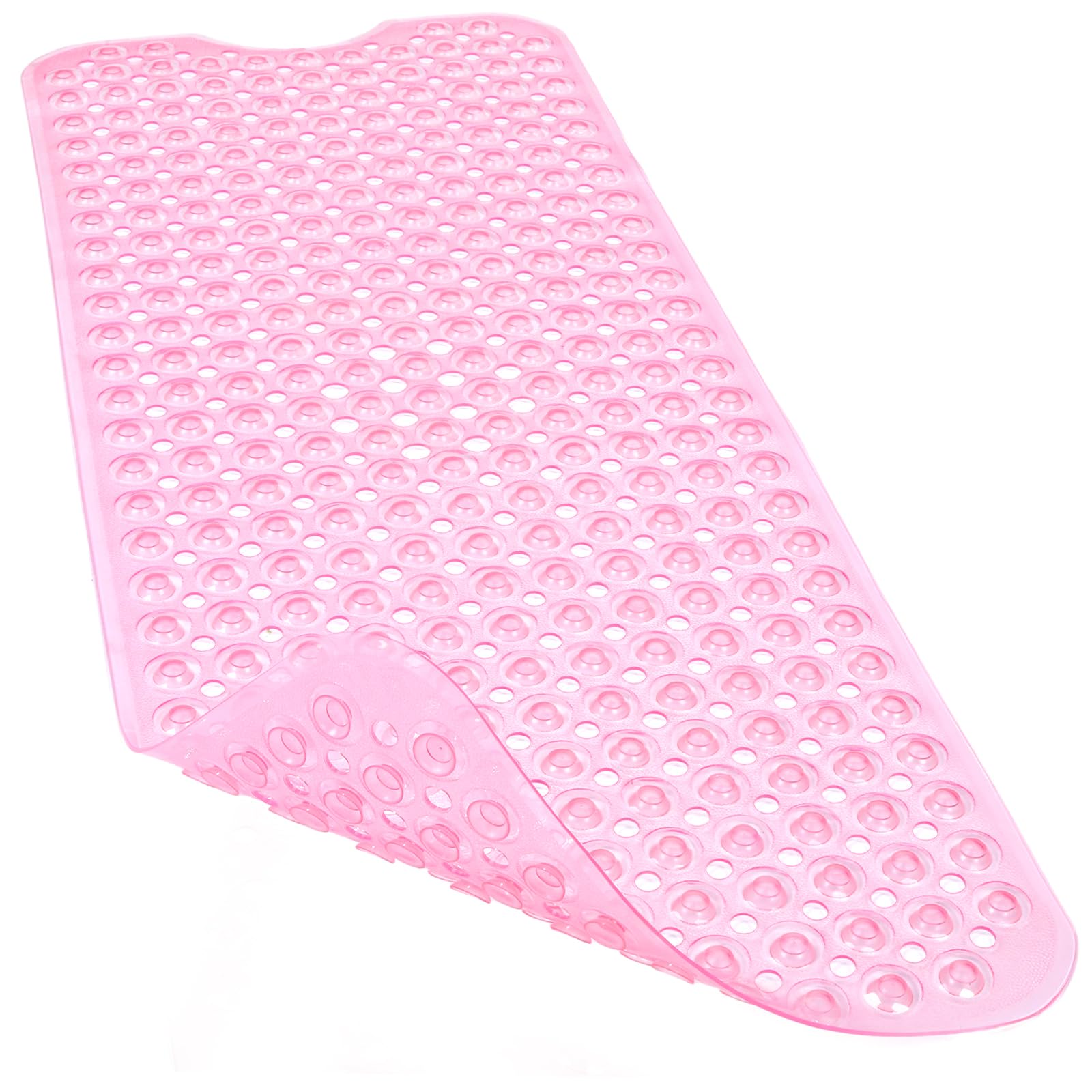 Linoows Bathtub and Shower Mats, 40x16 Inch Extra Large Non Slip Soft Bath Tub Mat with Suction Cups and Drain Holes for Bathroom Floor and Keep Tubs Clean, Machine Washable, Black