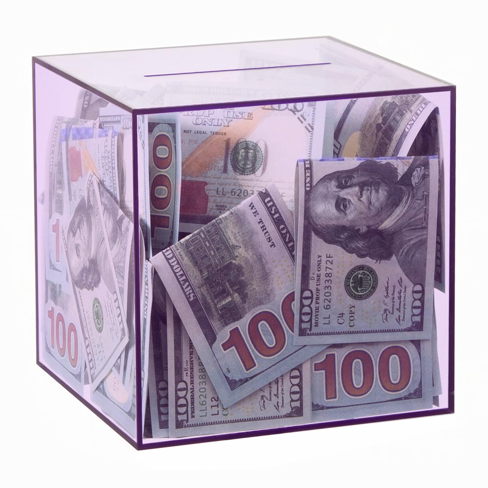 Clear Piggy Bank for Adults/Kids, Acrylic Unopenable Money Box for Cash Coin Saving, Must Break to Open, Money Saving Jar for Adults Boys Girls, Size 6" H x 4" Diameter