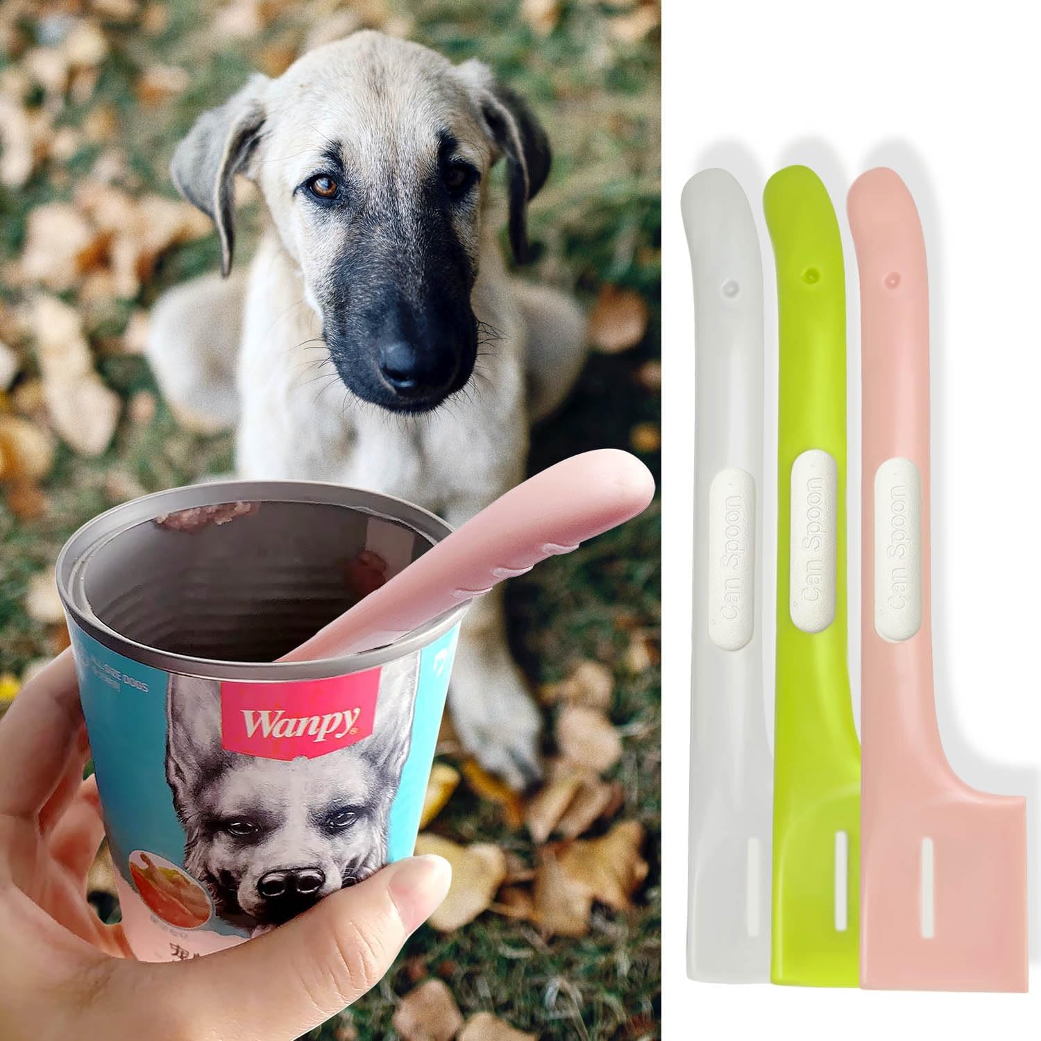 Tenalleys 3 Pcs Pet Food Can Supplies Scoop Food Canned Mixing Spoons Mini Spatula Spoon for Dogs and Cats