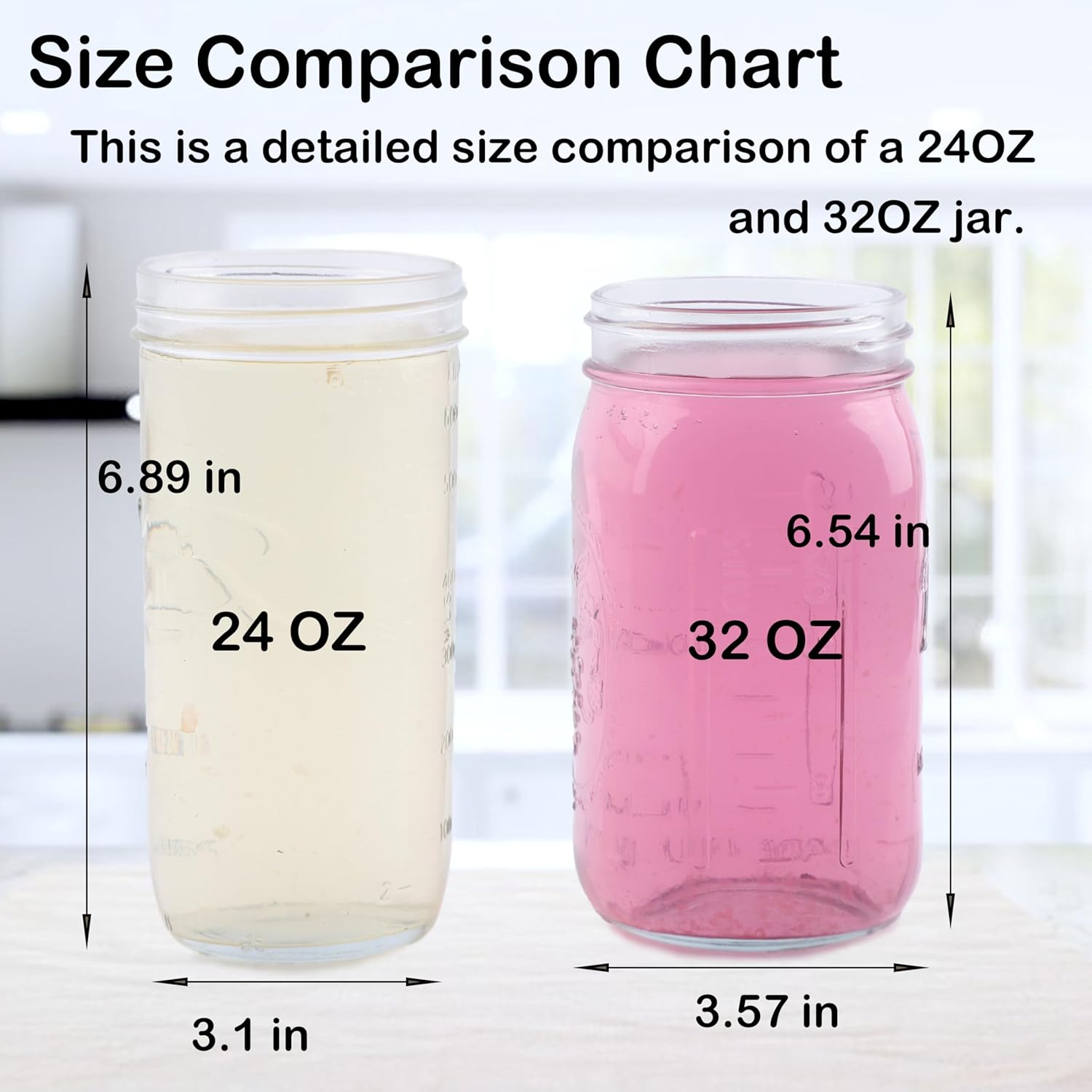 Mason Jar Pitcher With Pour Spout Lid (2 Pack) 32 Oz Wide Mouth Glass Pitcher With Handle And Flip Cap Lid 1 Quart Airtight Leak Proof Water Jugs For Iced Drinks, Iced Coffee, Milk, Lemonade