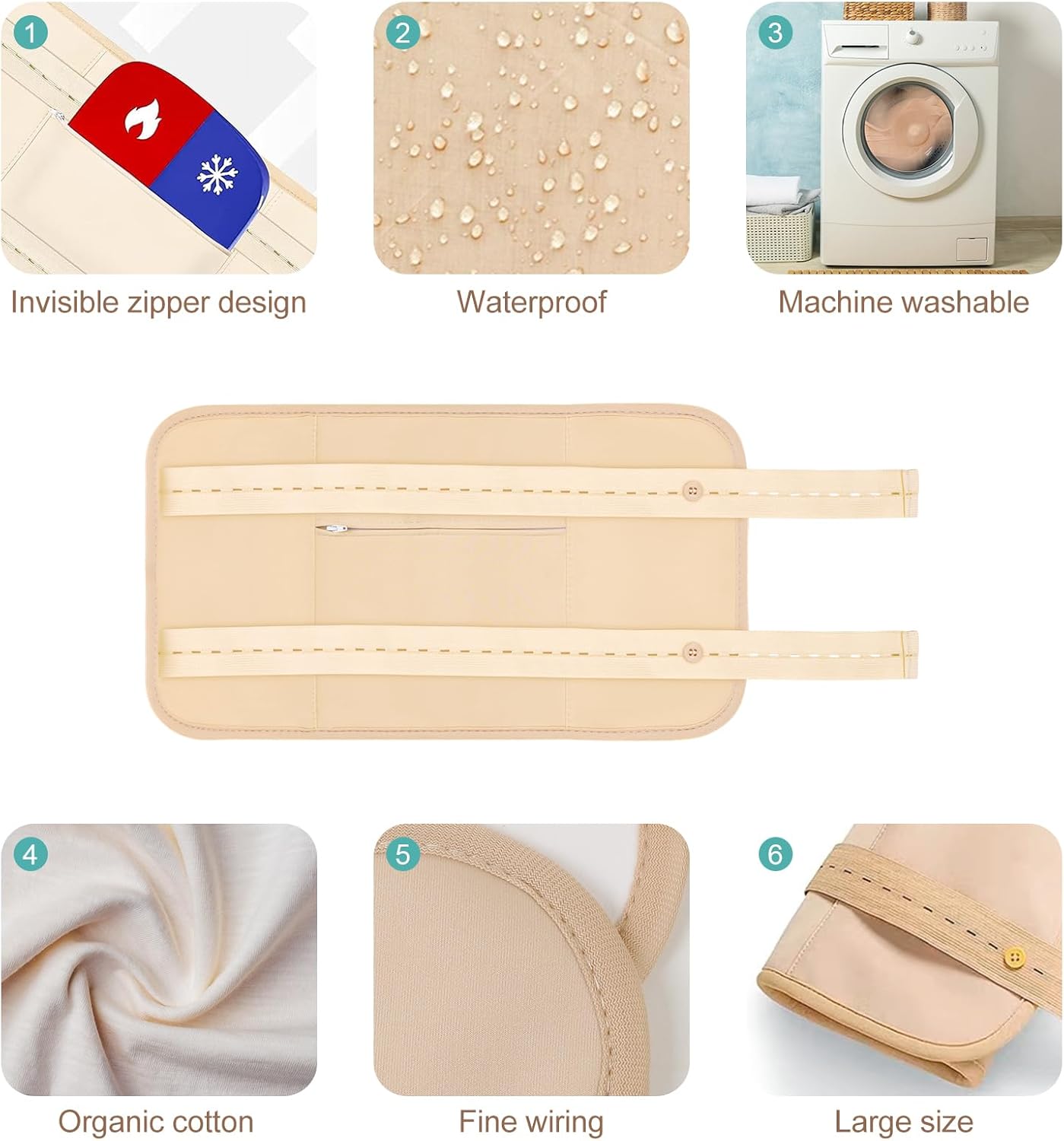 Castor Oil Pack Wrap,Castor Oil Wrap for Stomach, Liver Detox, Belly & Entire Body, Hot/Cold Compress Pads