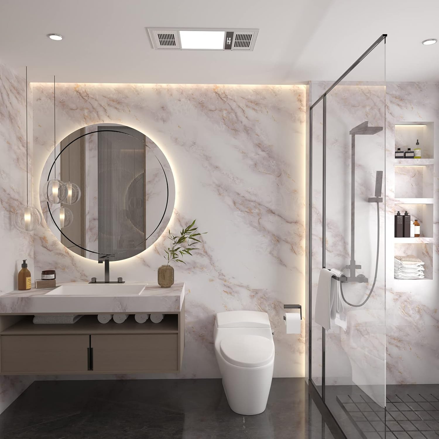 Cohoo Home Marble Contact Paper for Countertops Marble Peel and Stick Wallpaper Removable Self Adhesive Wallpaper Matte Peel and Stick Countertops Kitchen Cabinet Waterproof 15.7inW 79inL White/Gold