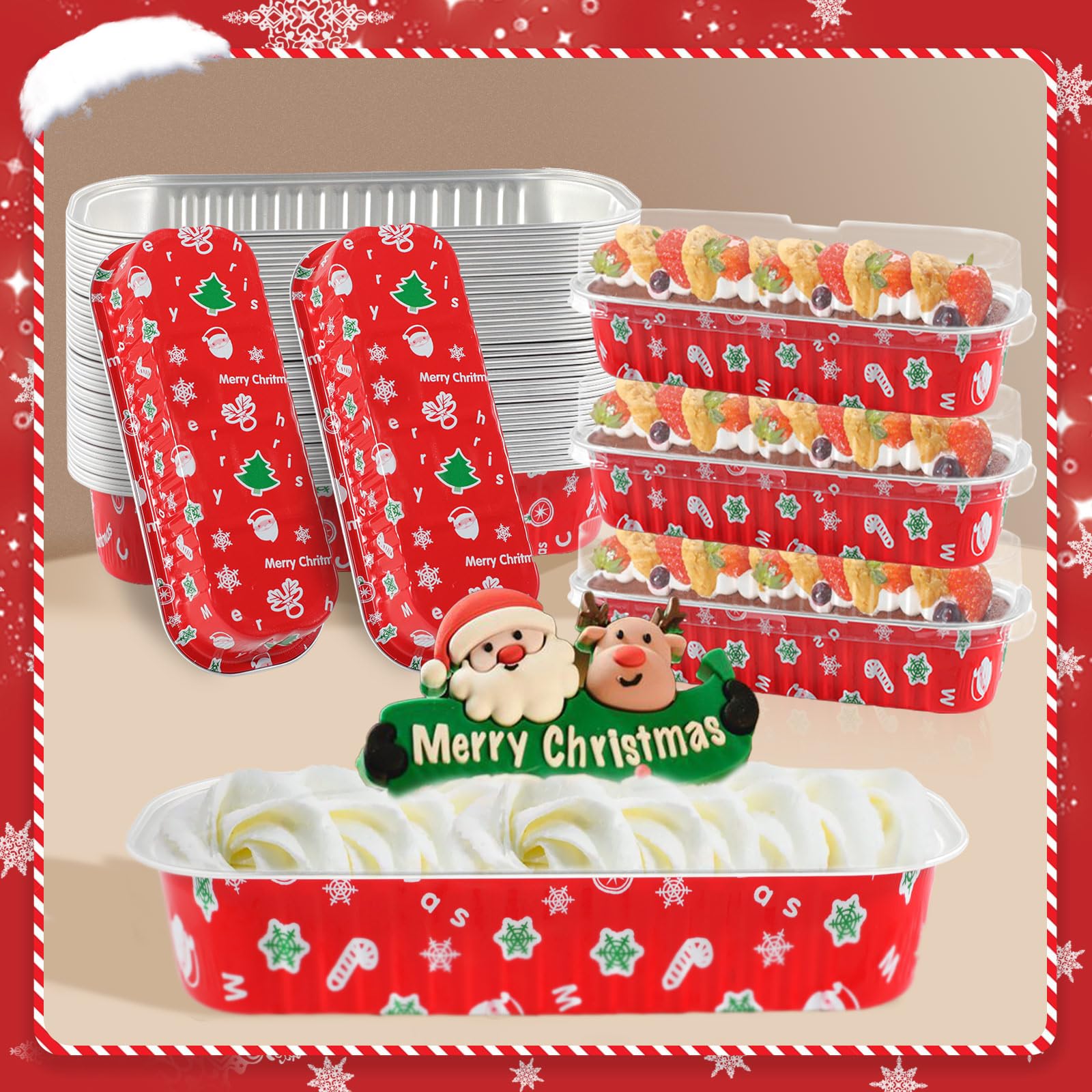 25Pack Pink Mini Cake Pans with Lids Mini Loaf Pans and Spoons and Stickers, 6.8Oz Aluminum Foil Pans Tins, Individual Dessert Cups Containers for Sales,Party,Picnics