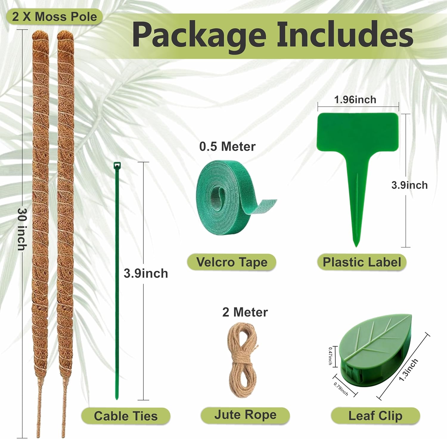 30 Inches Bendable 2 Pack Moss Pole Monstera Plant Support Stakes - Moss Poles for Climbing Plants, Plant Stakes for Indoor Plants - Coco Coir Pole Moss Stick for Monstera, Pothos.