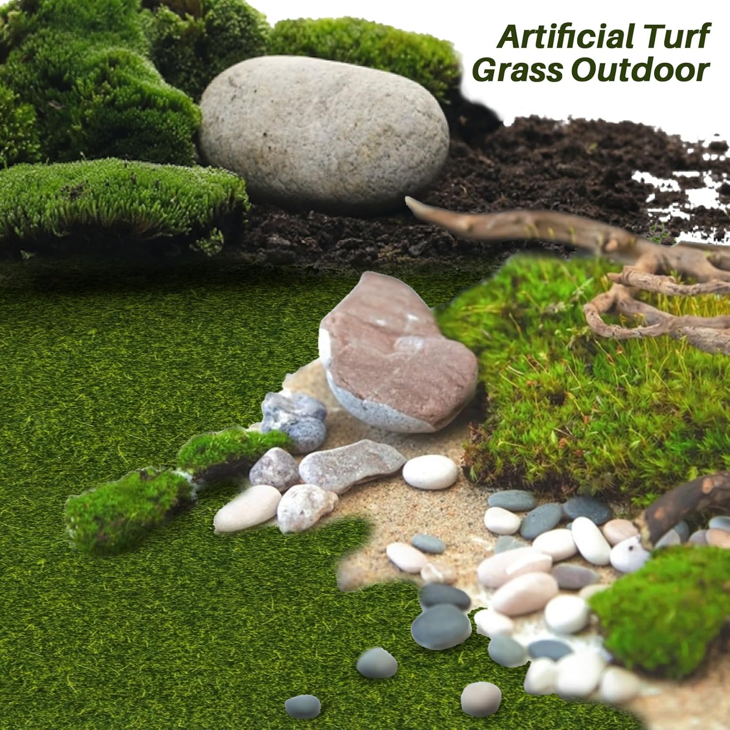 MAQIHAN Fake Grass Decor for Crafts - 6 PCS Artificial Grass Mat for Crafts Decoration for Miniature Turf Mat Grass DIY Fairy Garden Accessories 5.9x5.9 inch