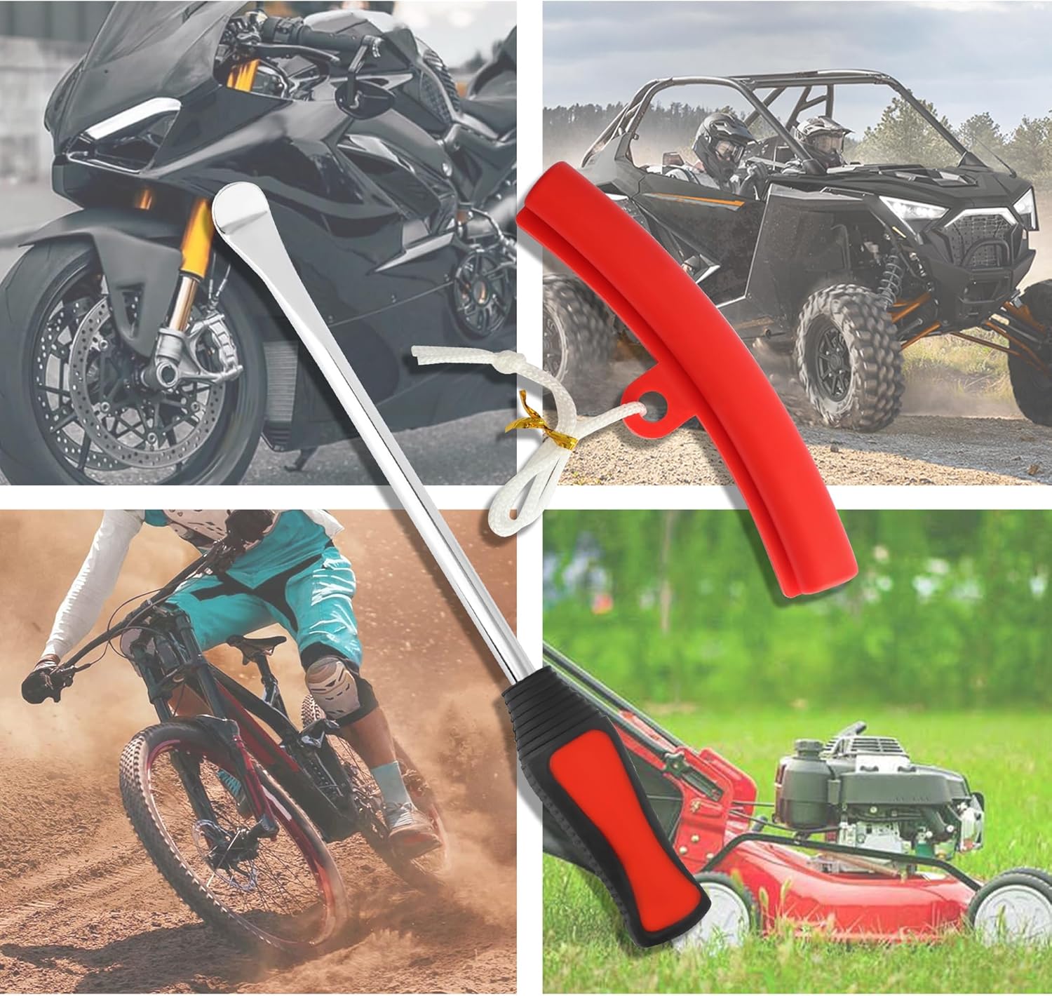 carleef Tire Spoons Lever Tool Set,Tire Changing Tools Include 3PCS Tire Spoons + 2PCS Rim Protectors,Universal Tire Changing Kit Automotive Tools for Motorcycle,Dirt Bike,Lawn Mower