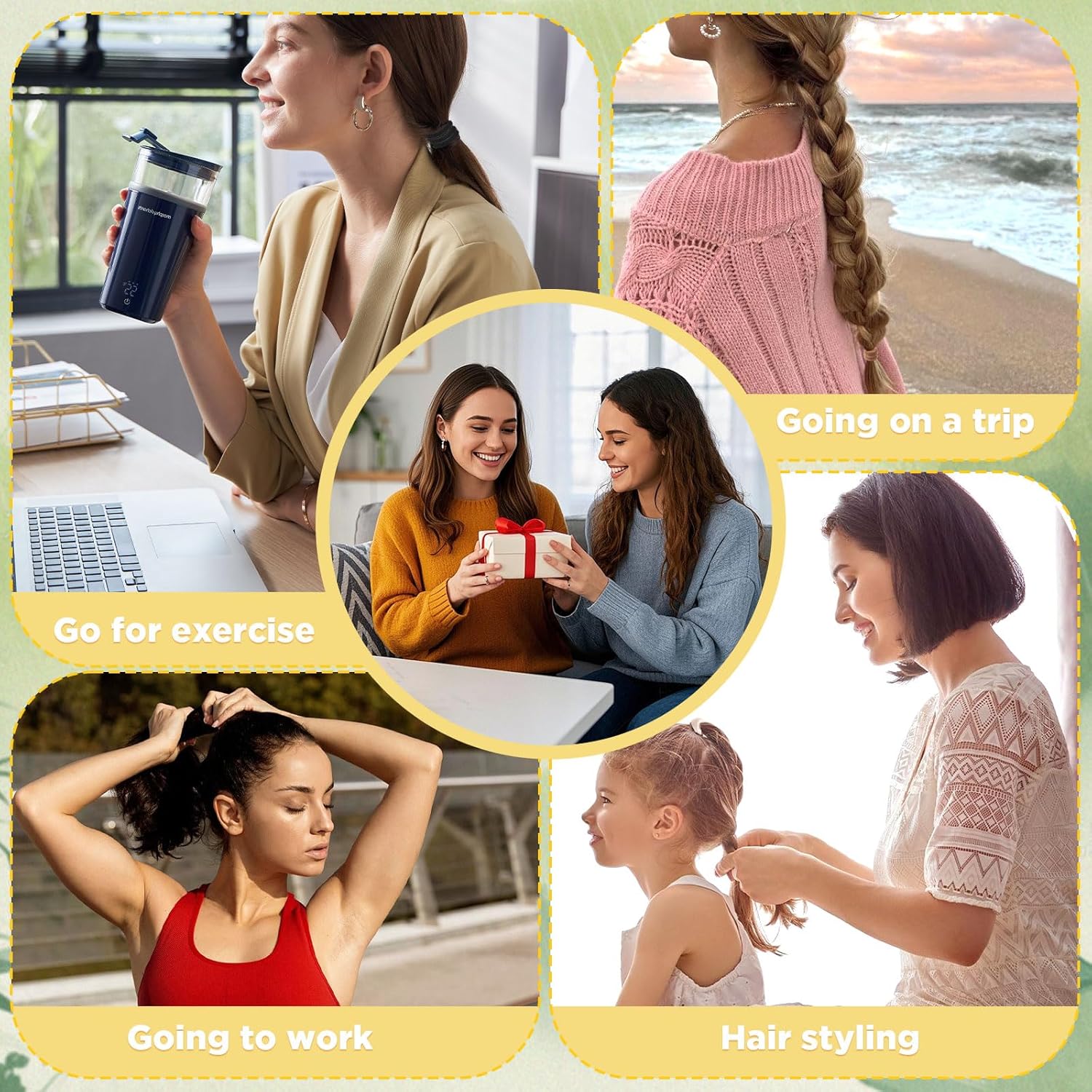 Hair Ties for No Damage, 100 PCS Soft Seamless Cotton & Nylon Elastic Ponytail Holders, Rubber Bands for Thick Hair, Hair Accessories for Girls & Women