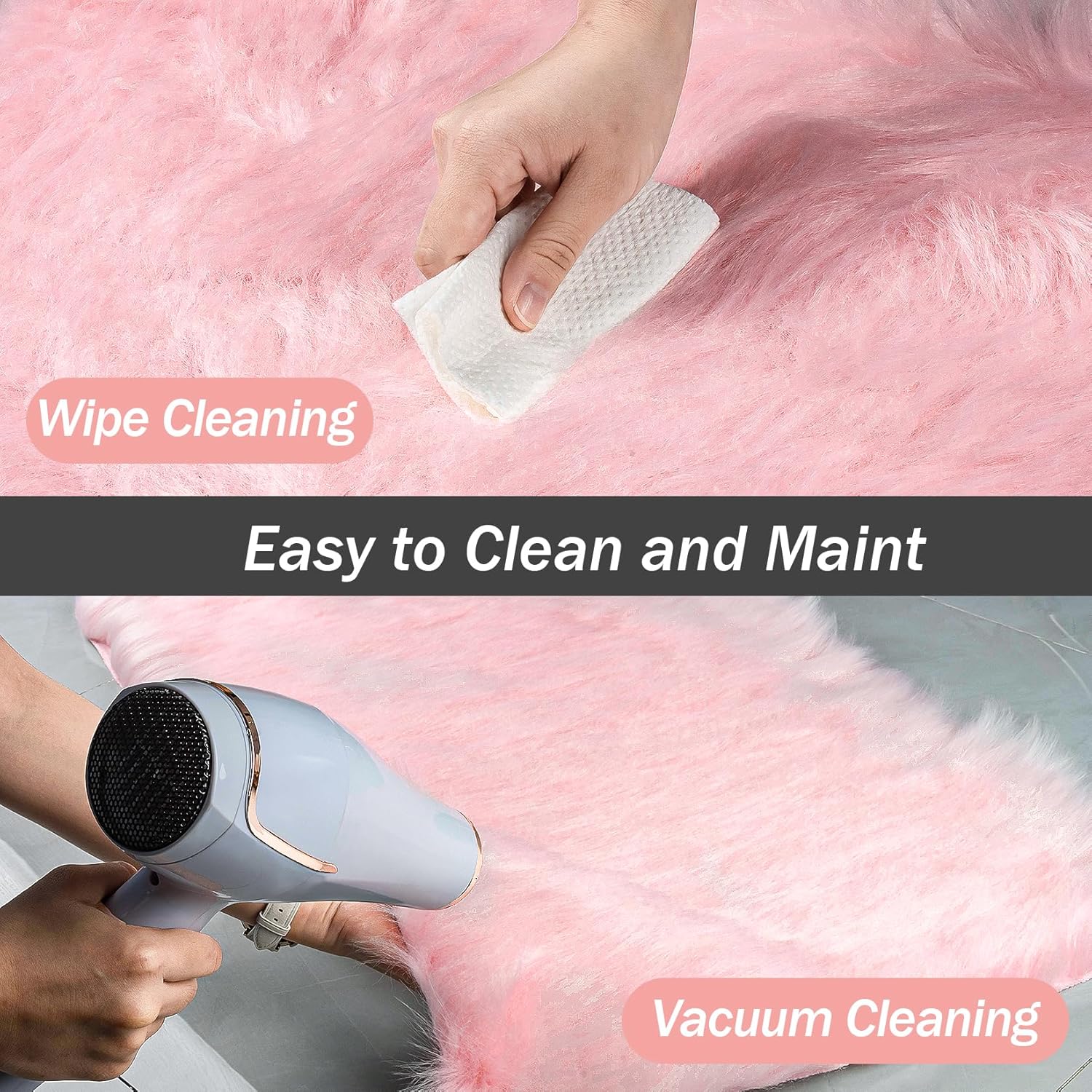 Faux Fur Rug - Faux Sheepskin Rug, Area Carpet Soft Fluffy Carpet 20 x 32 Inch,for Bedroom, Living Room, Nursery, Dorm, Playroom,Indoor Decor, Indoor Floor Rectangular