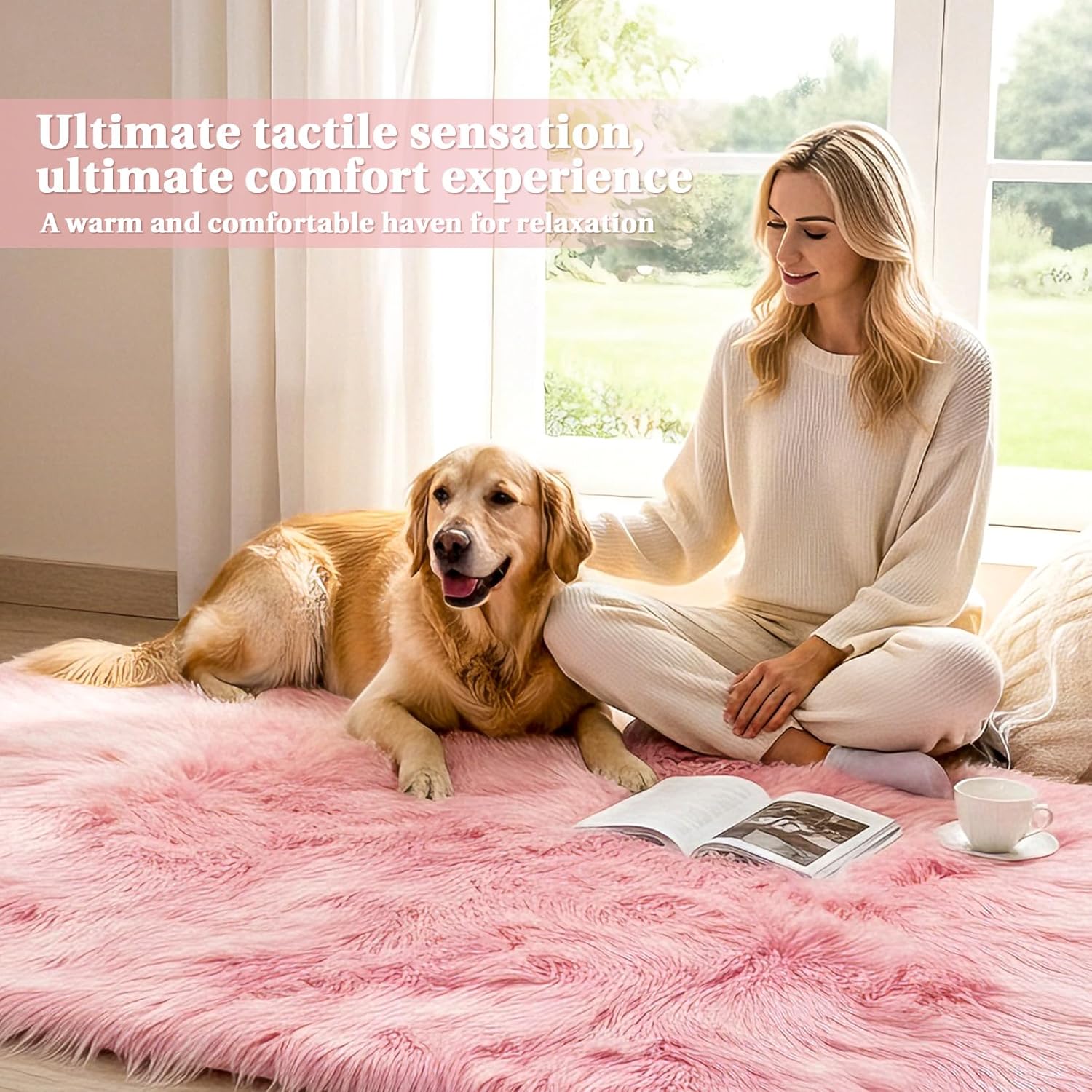 Faux Fur Rug - Faux Sheepskin Rug, Area Carpet Soft Fluffy Carpet 20 x 32 Inch,for Bedroom, Living Room, Nursery, Dorm, Playroom,Indoor Decor, Indoor Floor Rectangular