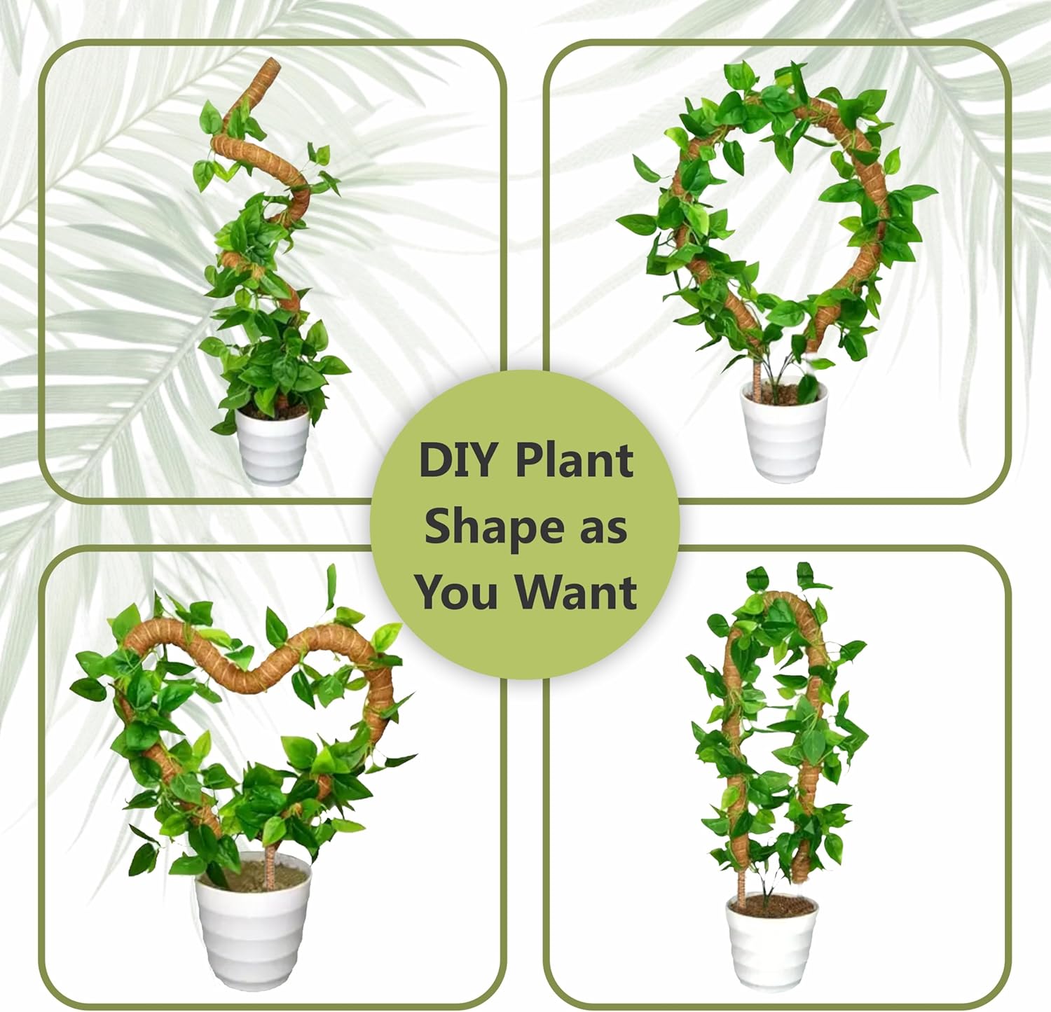 30 Inches Bendable 2 Pack Moss Pole Monstera Plant Support Stakes - Moss Poles for Climbing Plants, Plant Stakes for Indoor Plants - Coco Coir Pole Moss Stick for Monstera, Pothos.