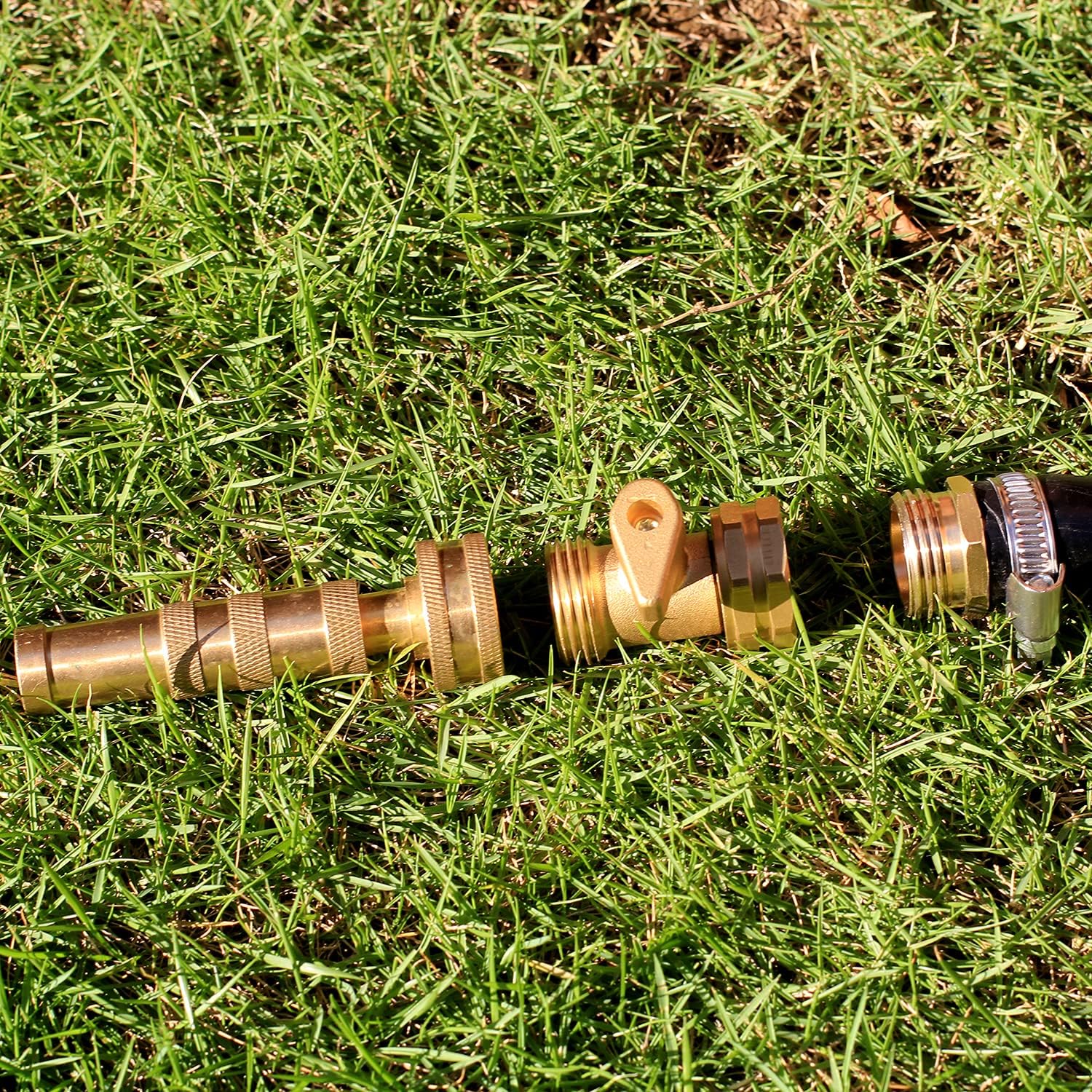 Solid Brass Garden Hose Repair kit Connector with Clamps 3/4" Barb x 3/4" Male,Fit for Garden Hose Fitting,Male and Female Hose Fittings